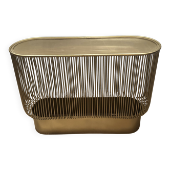 Brushed gold entrance console