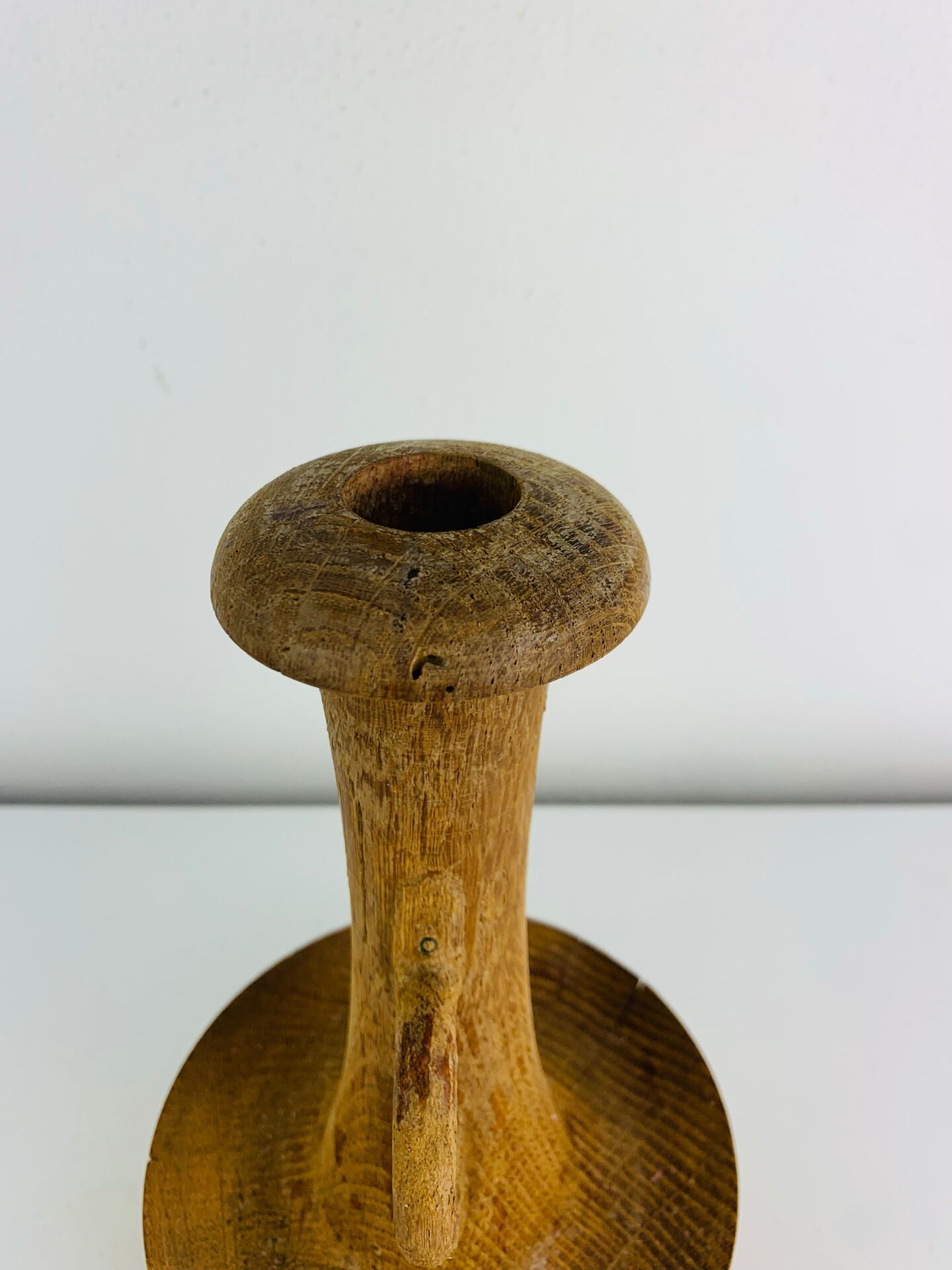 Brutalist candle holder made of solid wood