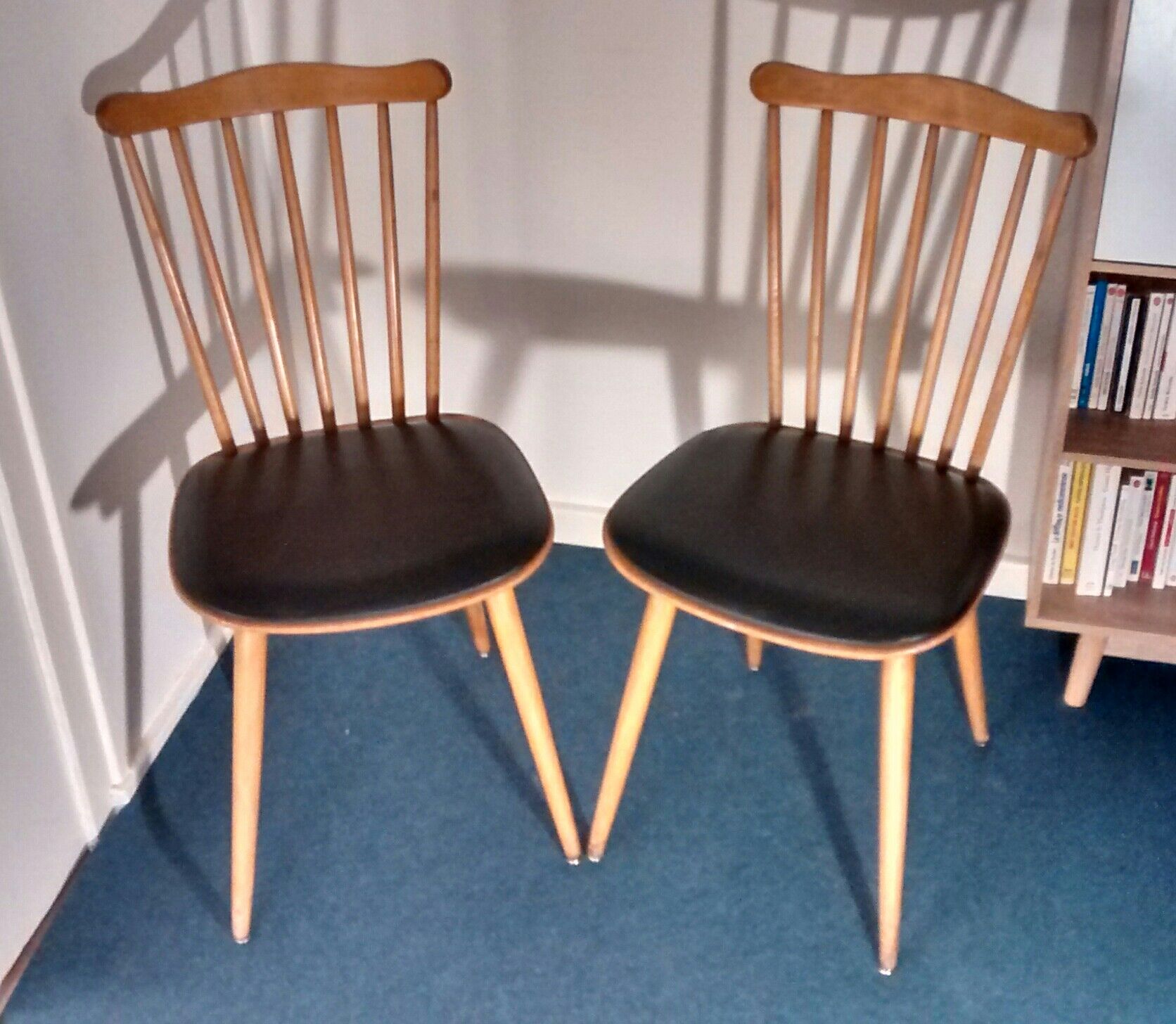 Pair of Baumann compass foot chairs