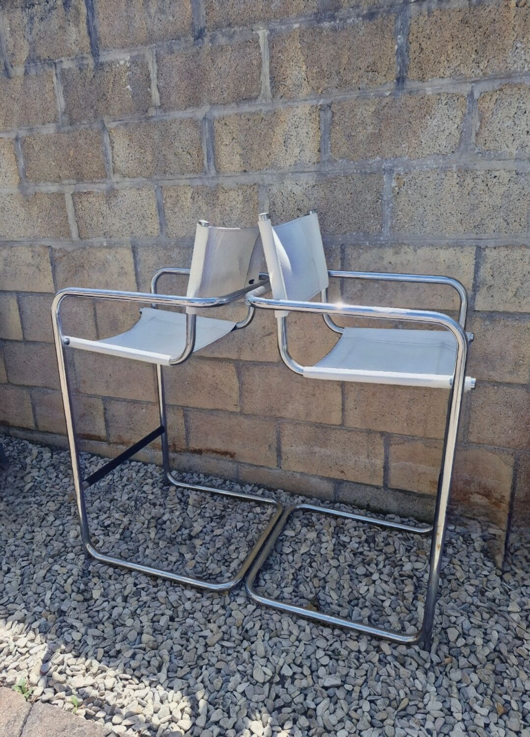 Italy 70's 2 leather bar stools