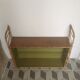 Wooden and rattan wall shelf