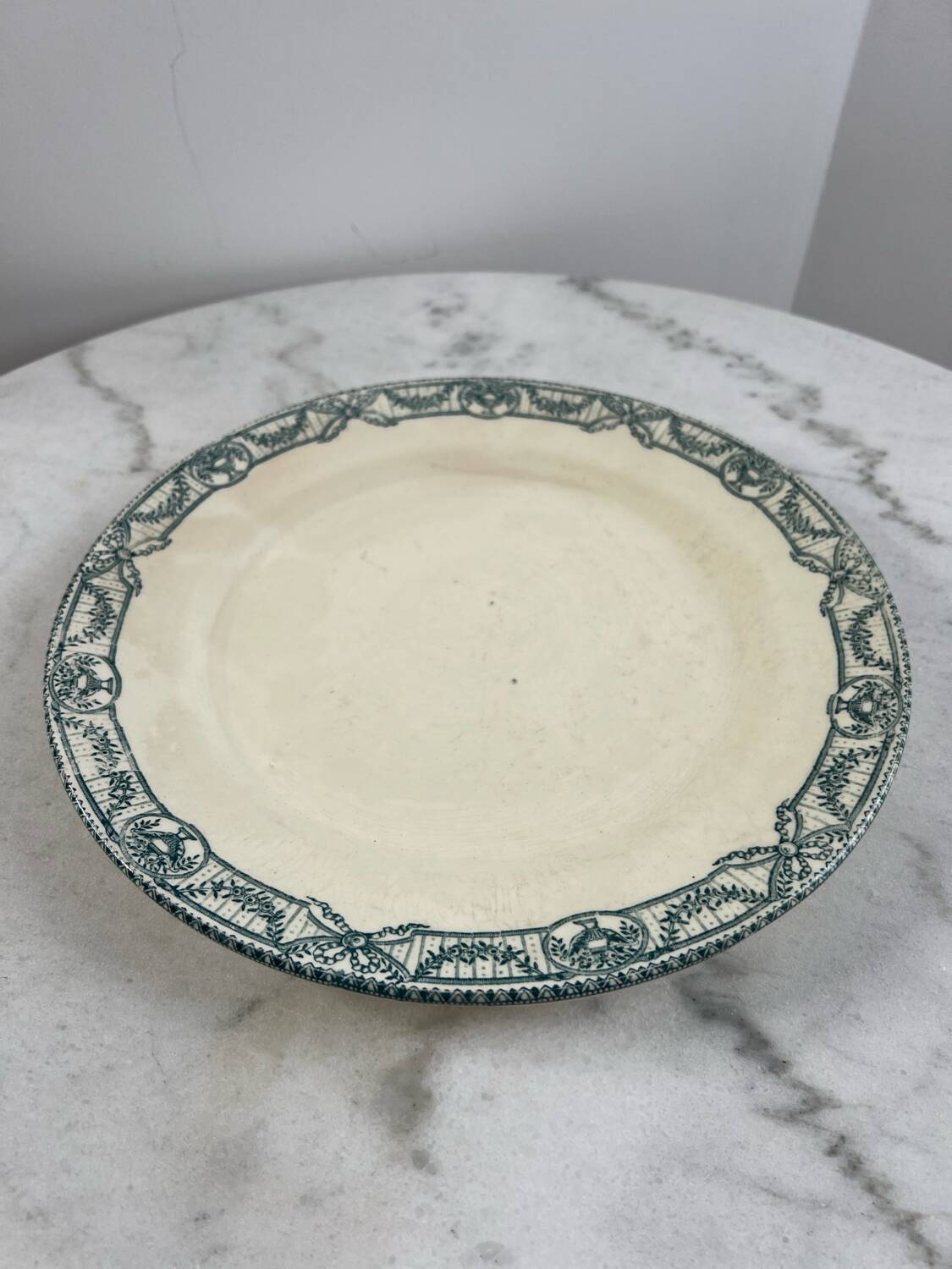 Large ironstone plate, Directoire, Salins.