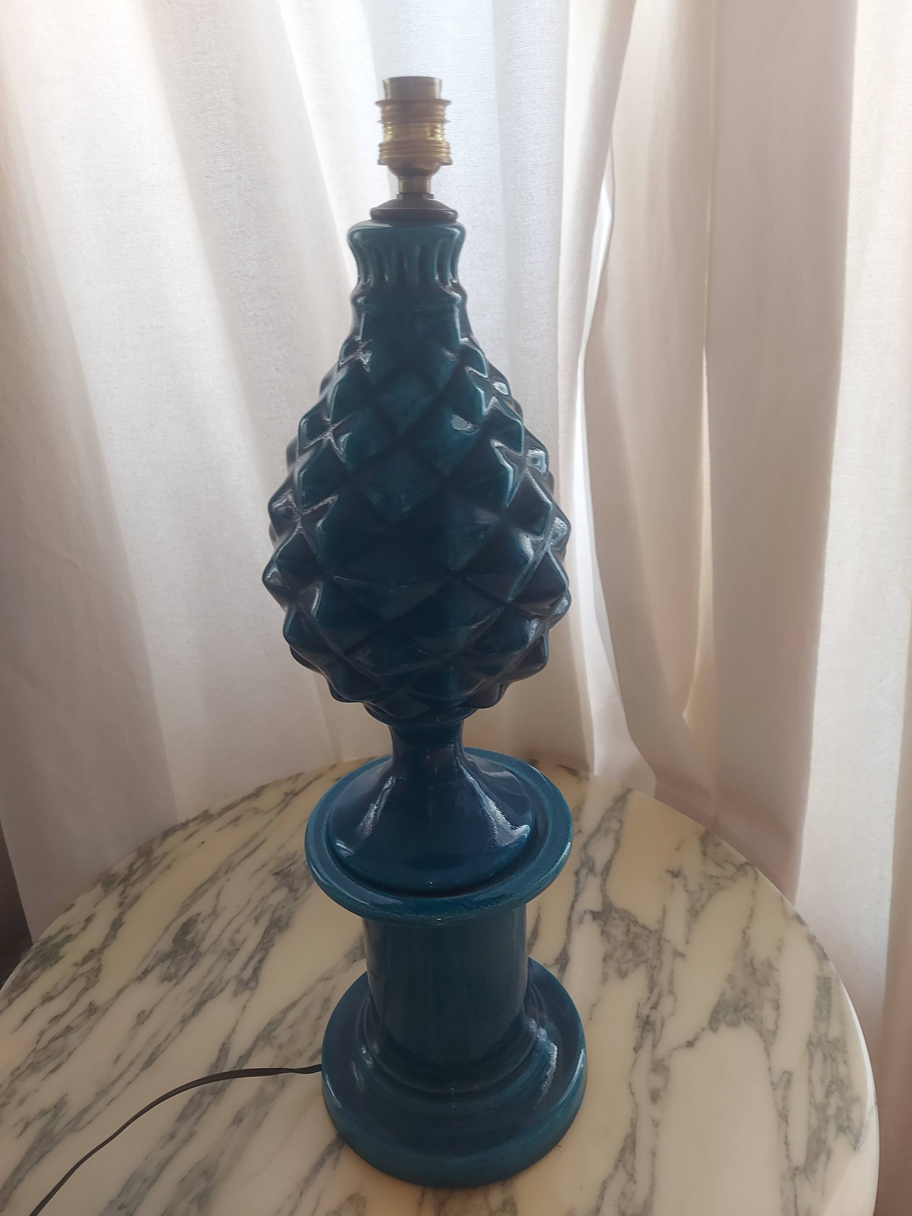 Pol Chambost ceramic pineapple lamp base