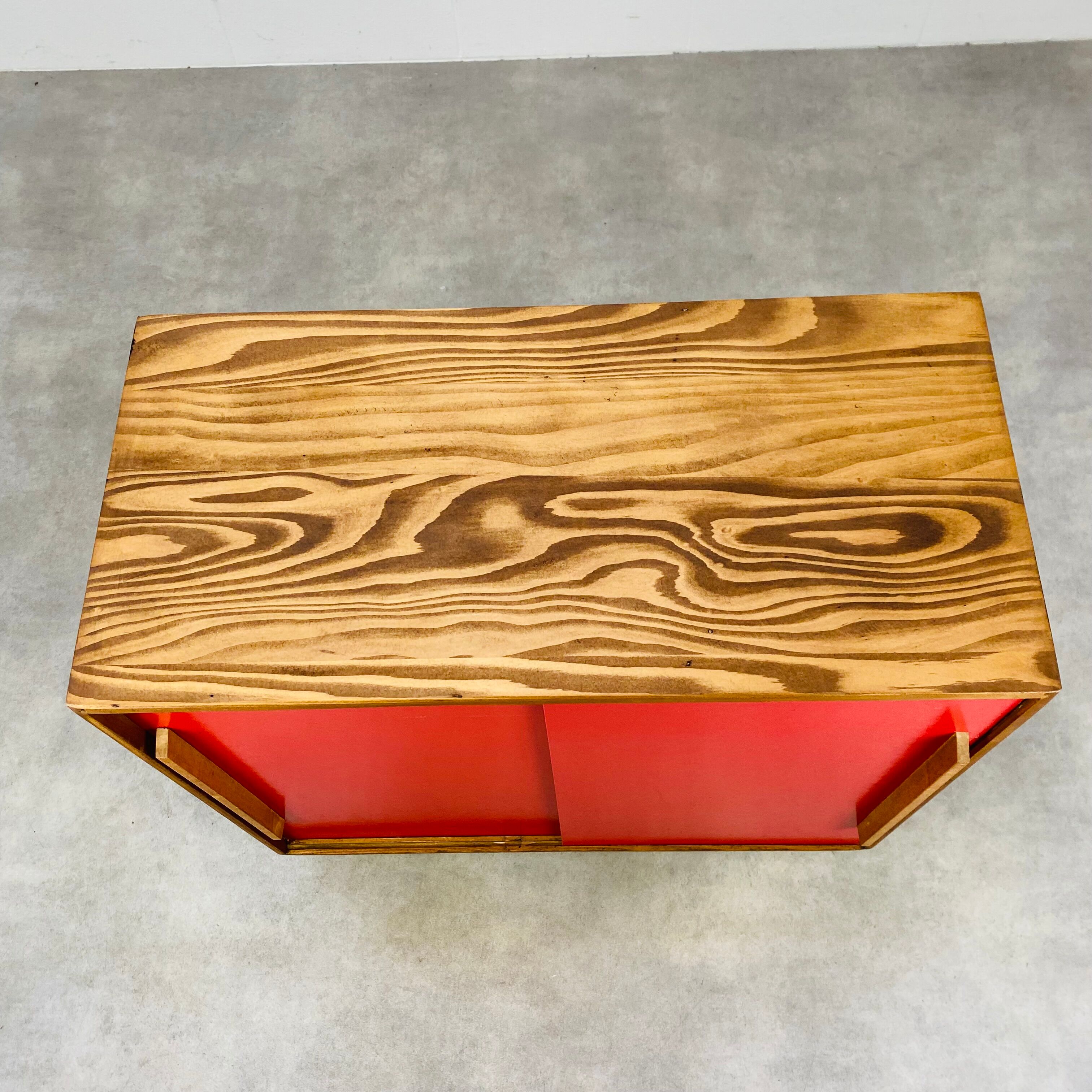 Buffet sliding doors solid red pine