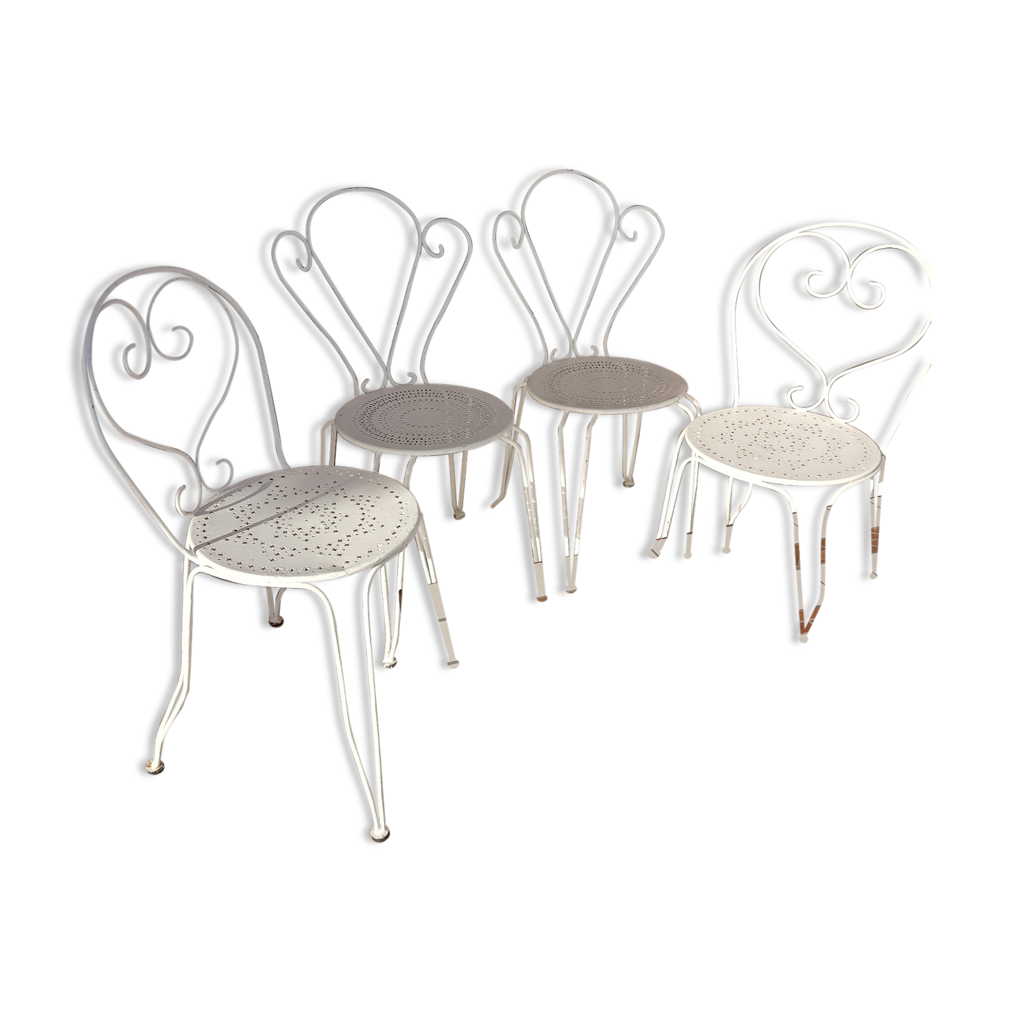 Garden furniture year 50 in white wrought iron