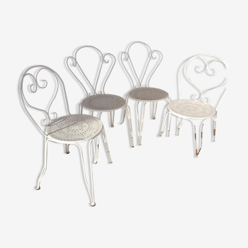 Garden furniture year 50 in white wrought iron