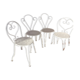 Garden furniture year 50 in white wrought iron