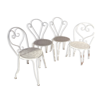 Garden furniture year 50 in white wrought iron