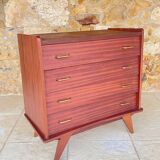 Vintage chest of drawers with 4 drawers, splayed legs circa 1960s