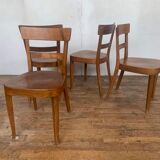 Set of 4 curved wood bistro chairs