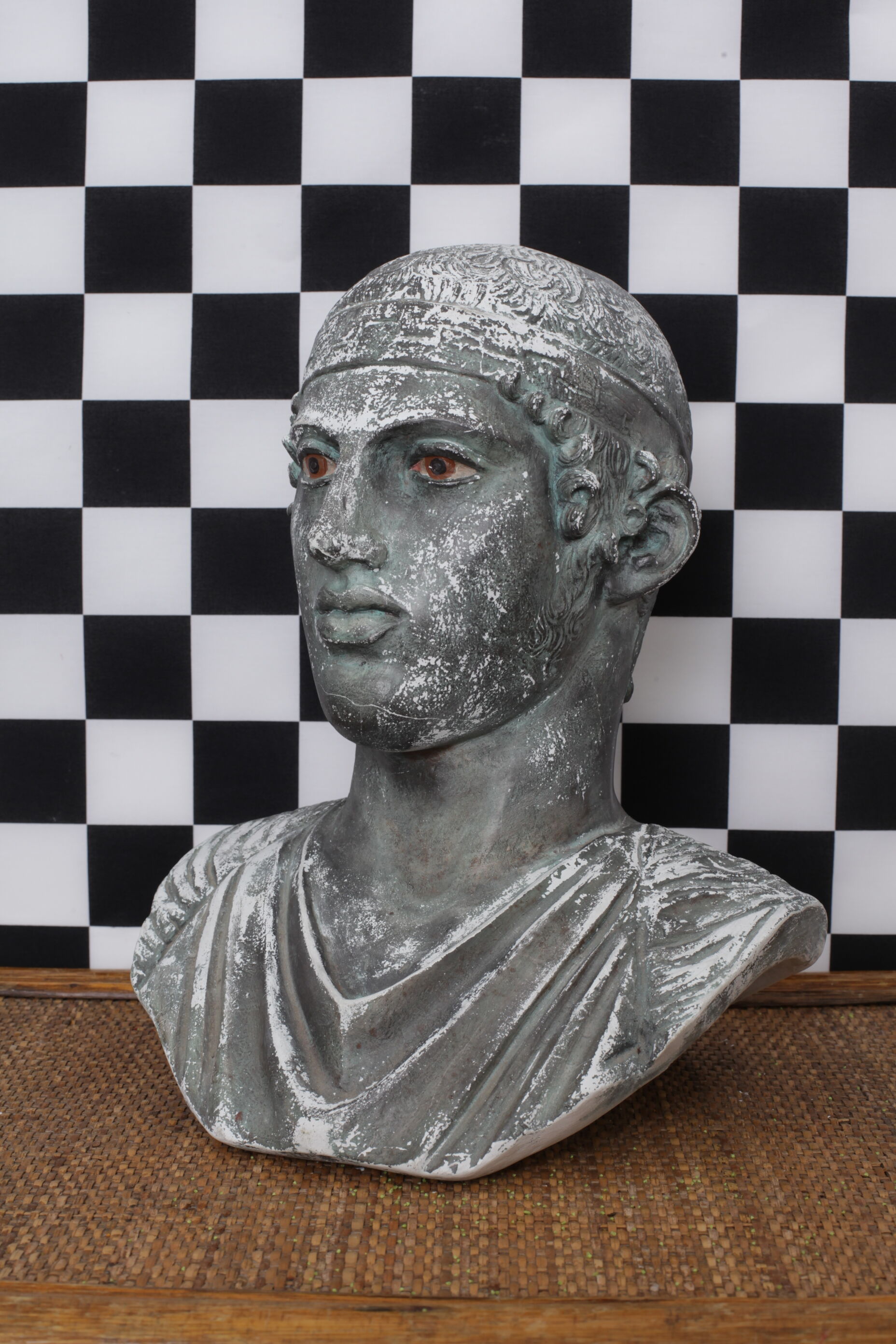 Sculpture head Roman bust in plaster