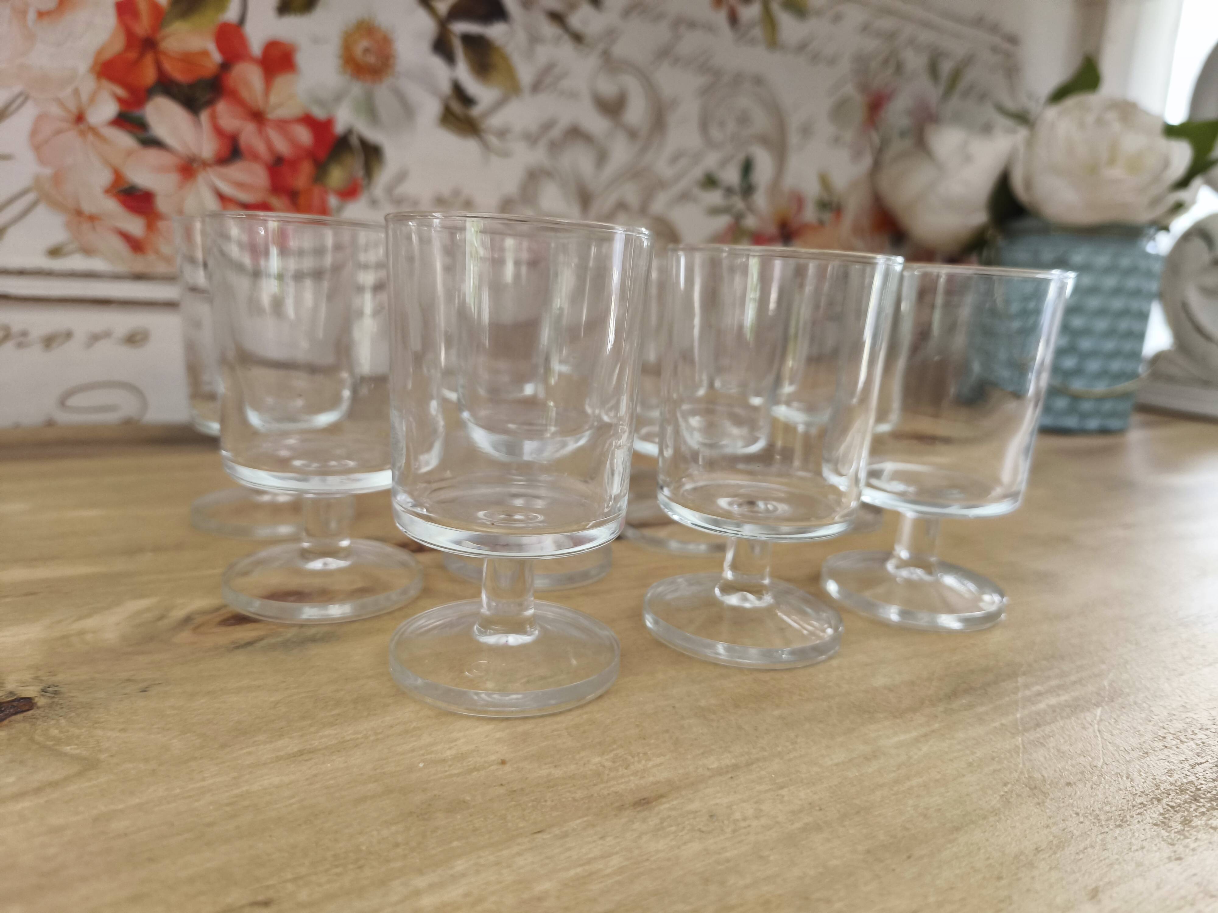 Set of 11 vintage Luminarc wine glasses, Sweden model, transparent, 10cl