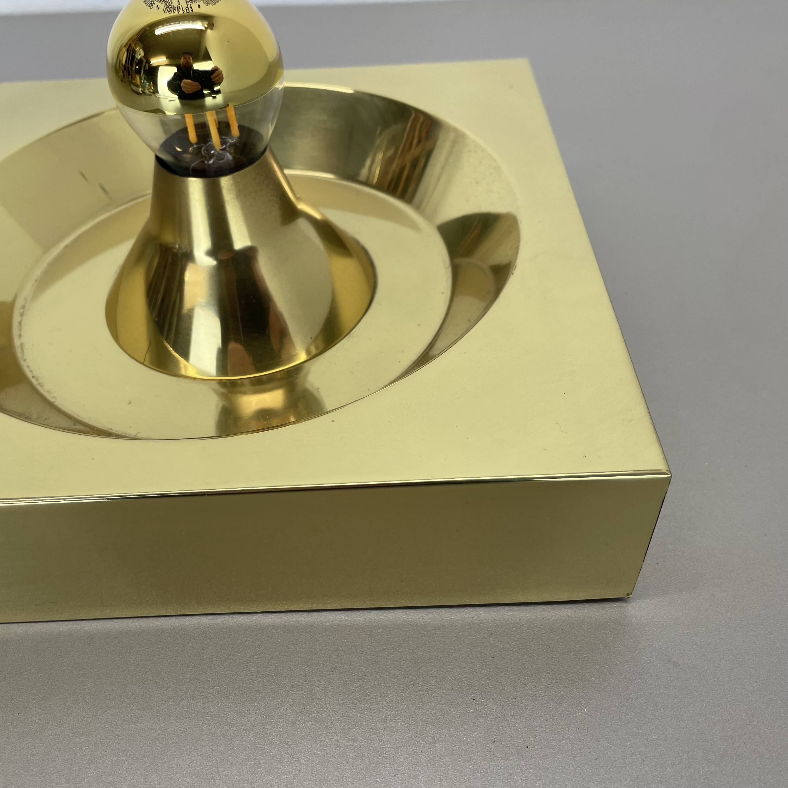 Rare Brass Pop Art Metal Wall Light by Klaus Hempel for Kaiser Leuchten, 1970s