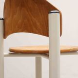 High chair in beech and white