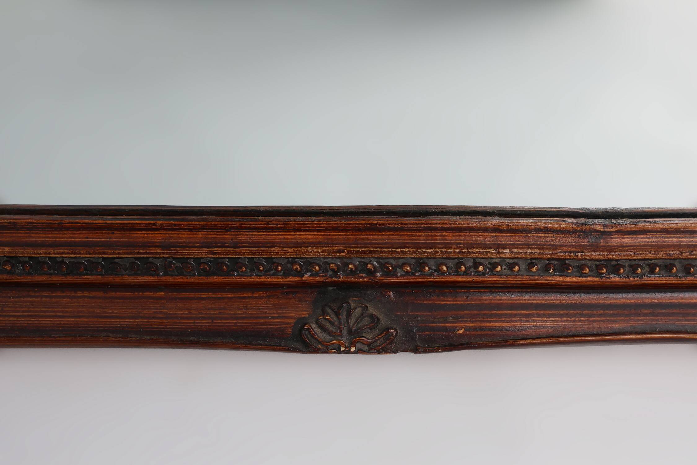 Antique French Facet-Cut Mirror in Carved Wood, circa 1850