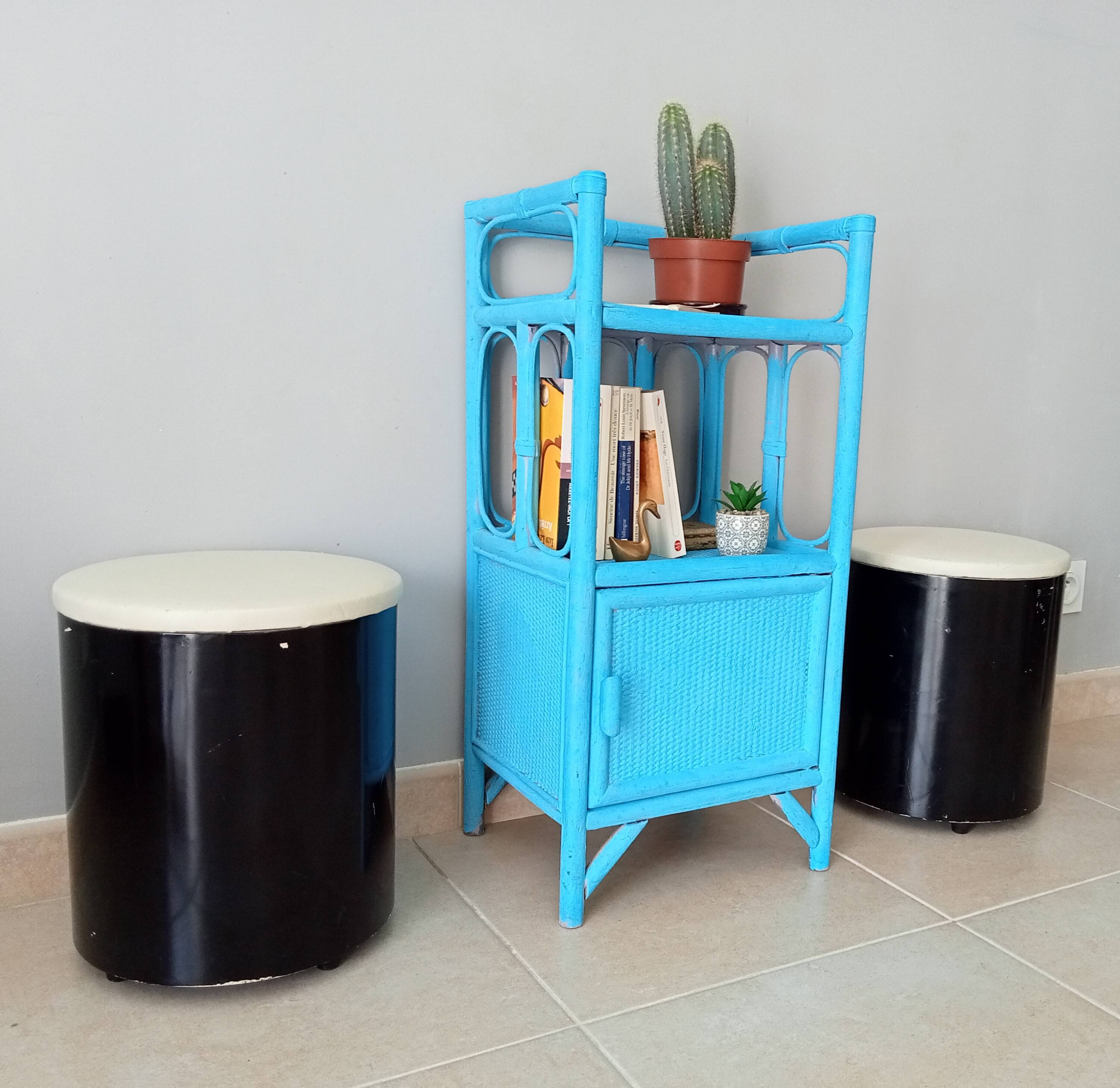 Pair of vintage pouf 60/70s
