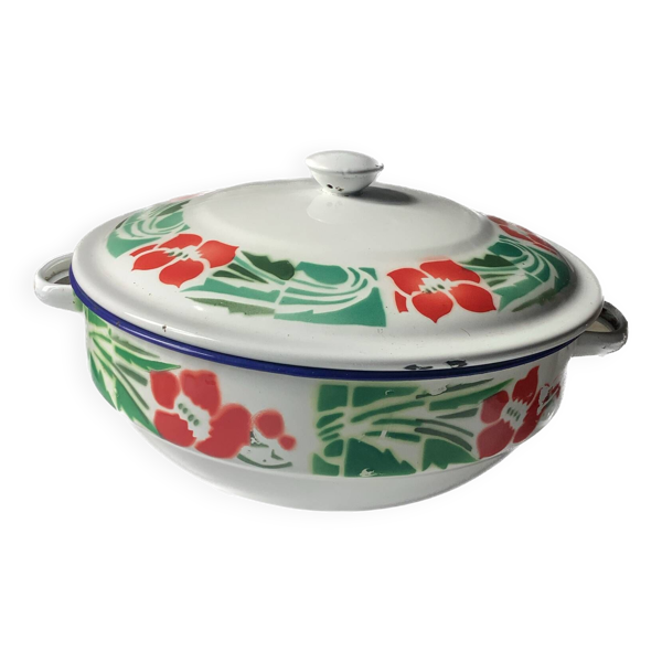 Soupière en tôle émaillée