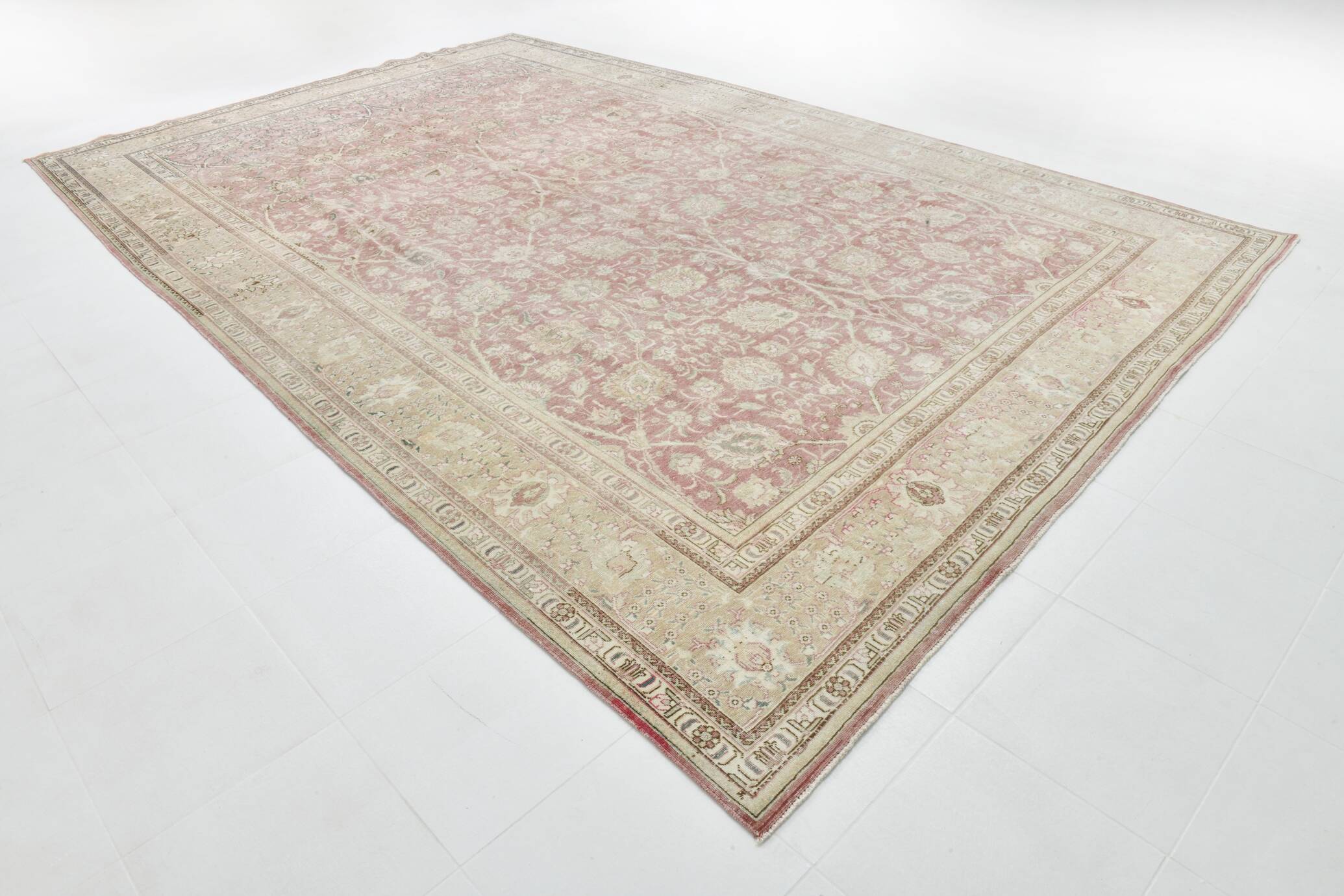 10x15 Faded Red Antique Vintage Persian Rug 60s, 306x478