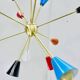 Gorgeous multicolor mid century sputnik chandelier - 12-light ceiling pendant, 36" diameter