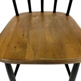 Vintage set of four -bar chair made of black lacquered wood - 1960s