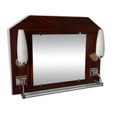 Teak and opaline wall mirrors