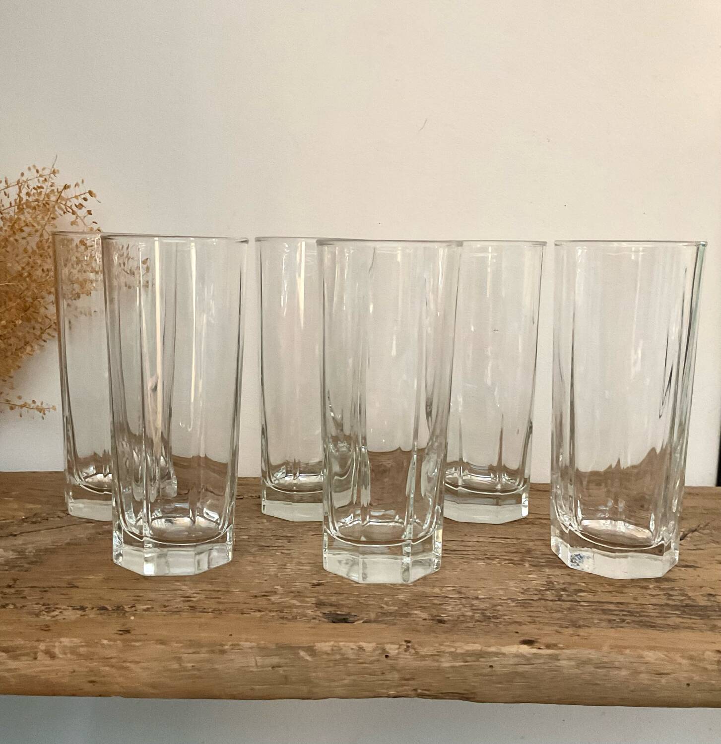 6 “Octime” long drink glasses LUMINARC France 