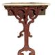 Antique French bistro table in cast iron and marble, 1900s.
