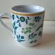 Set of vintage DPR mugs – blue and green floral design – h9 x d7.5 cm