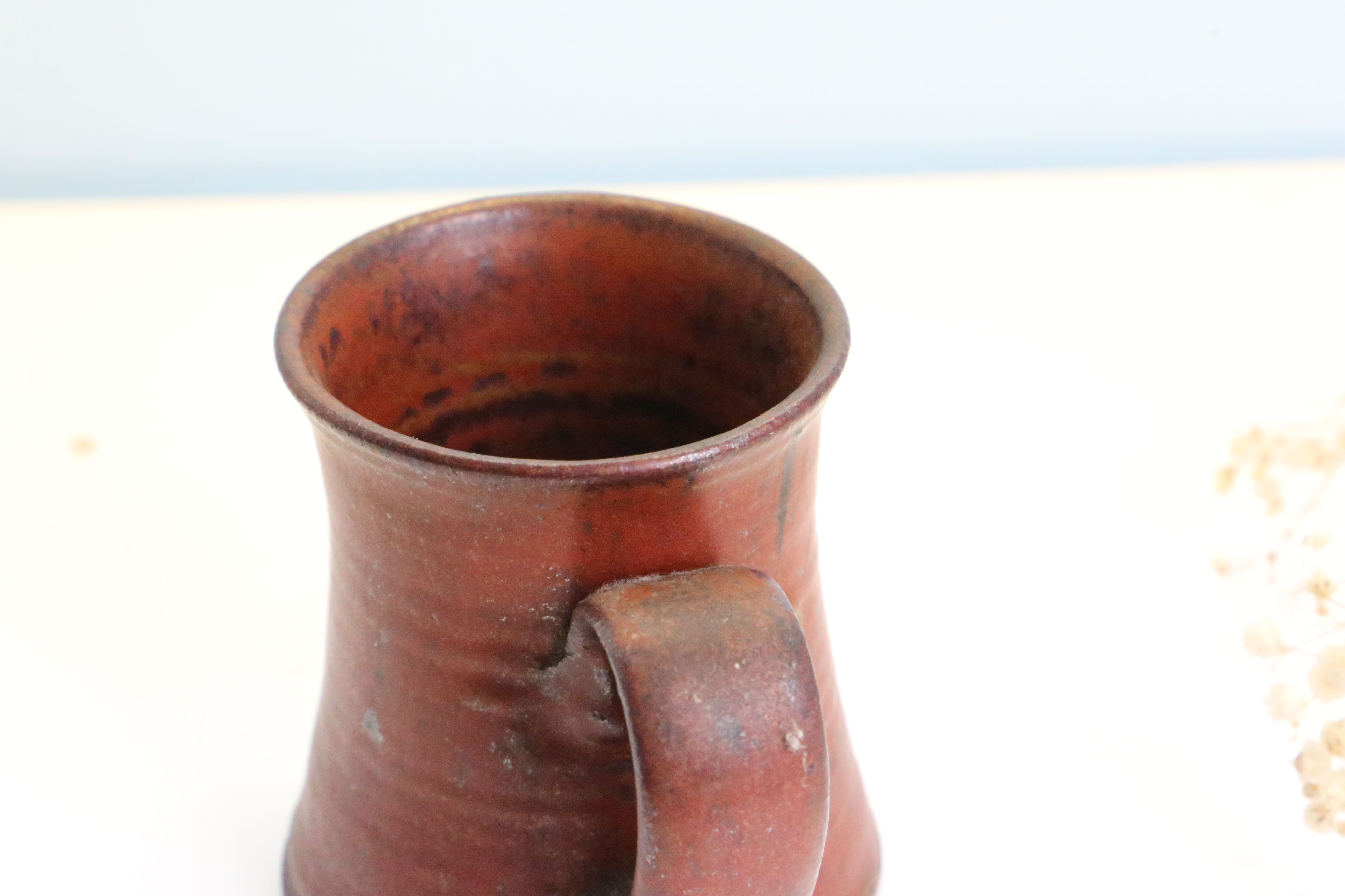 Handmade mug, French manufacture of Taizé, vintage pottery,
