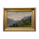 Tableau ancien "Vallée à Saint Savin" Hautes Pyrénées 1919 HSP