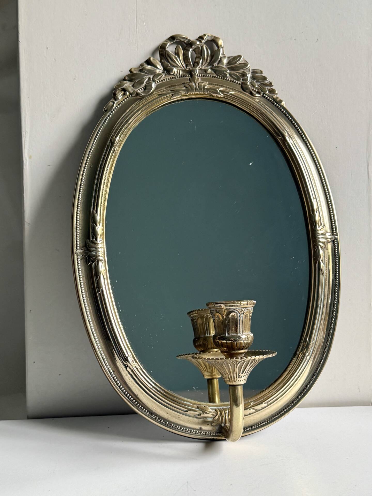 Grand porte-bougie mural vintage en miroir