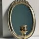 Grand porte-bougie mural vintage en miroir