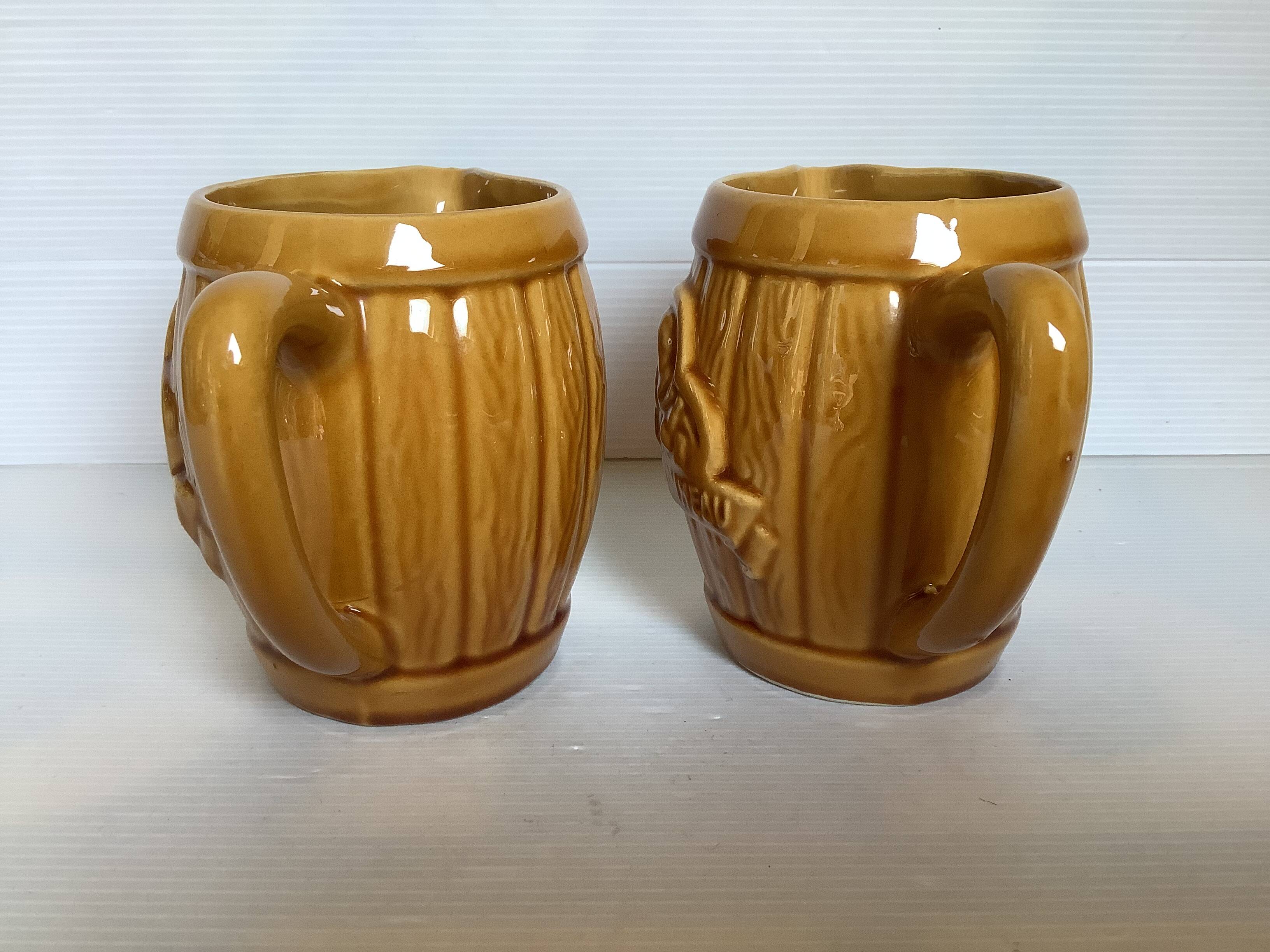 Pair of Desvres pitchers old barrel