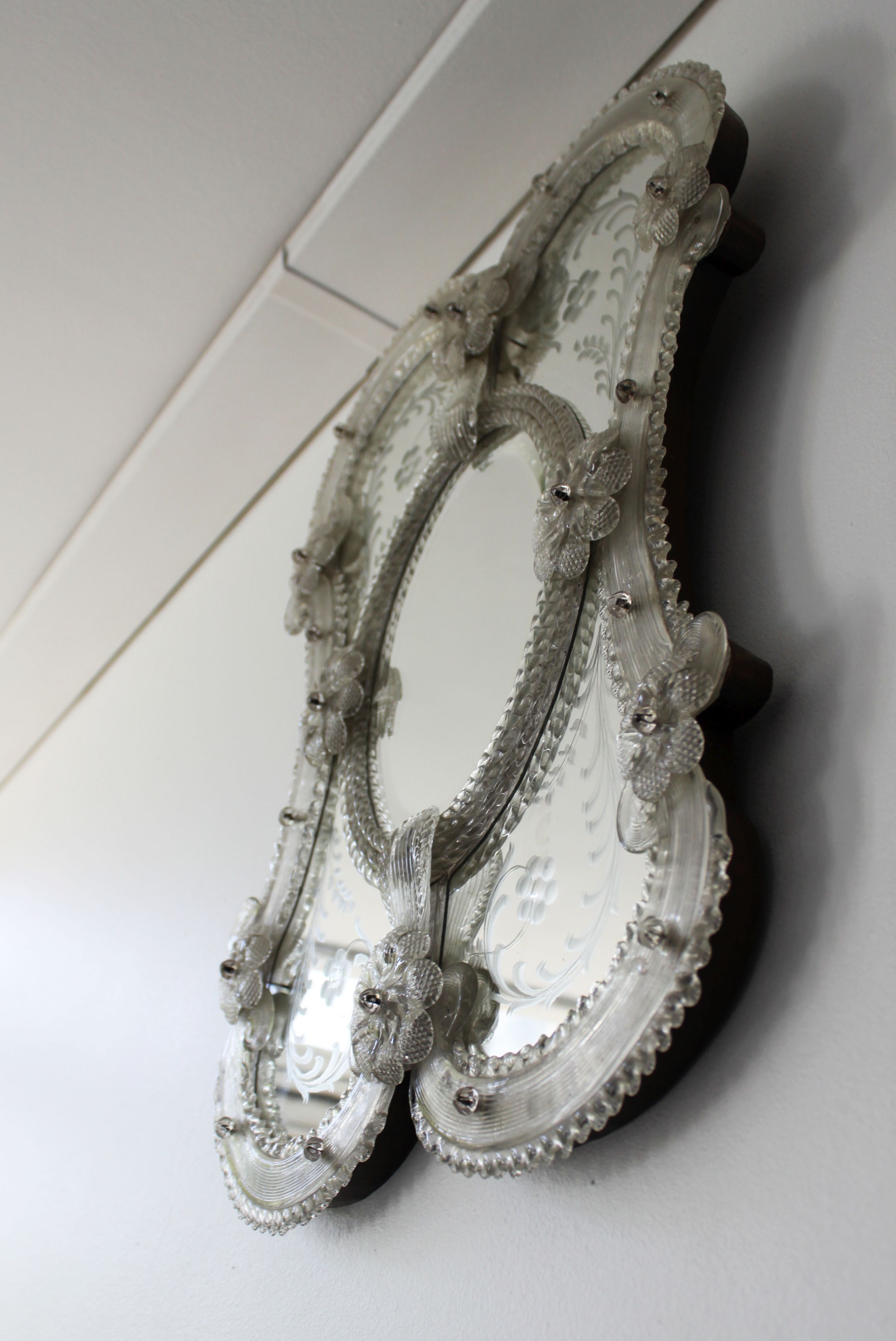 Venetian Murano glass mirror, Italy, 50s