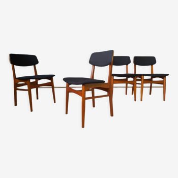 4 chaises scandinaves par Bundgaard Rasmussen pour Thorso Stolefabrik 1960