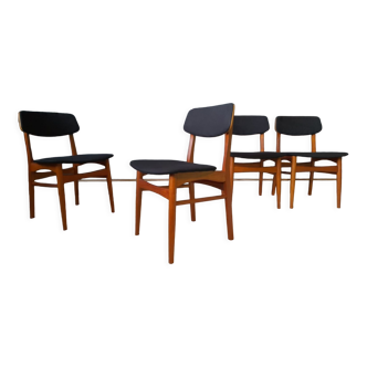 4 chaises scandinaves par Bundgaard Rasmussen pour Thorso Stolefabrik 1960