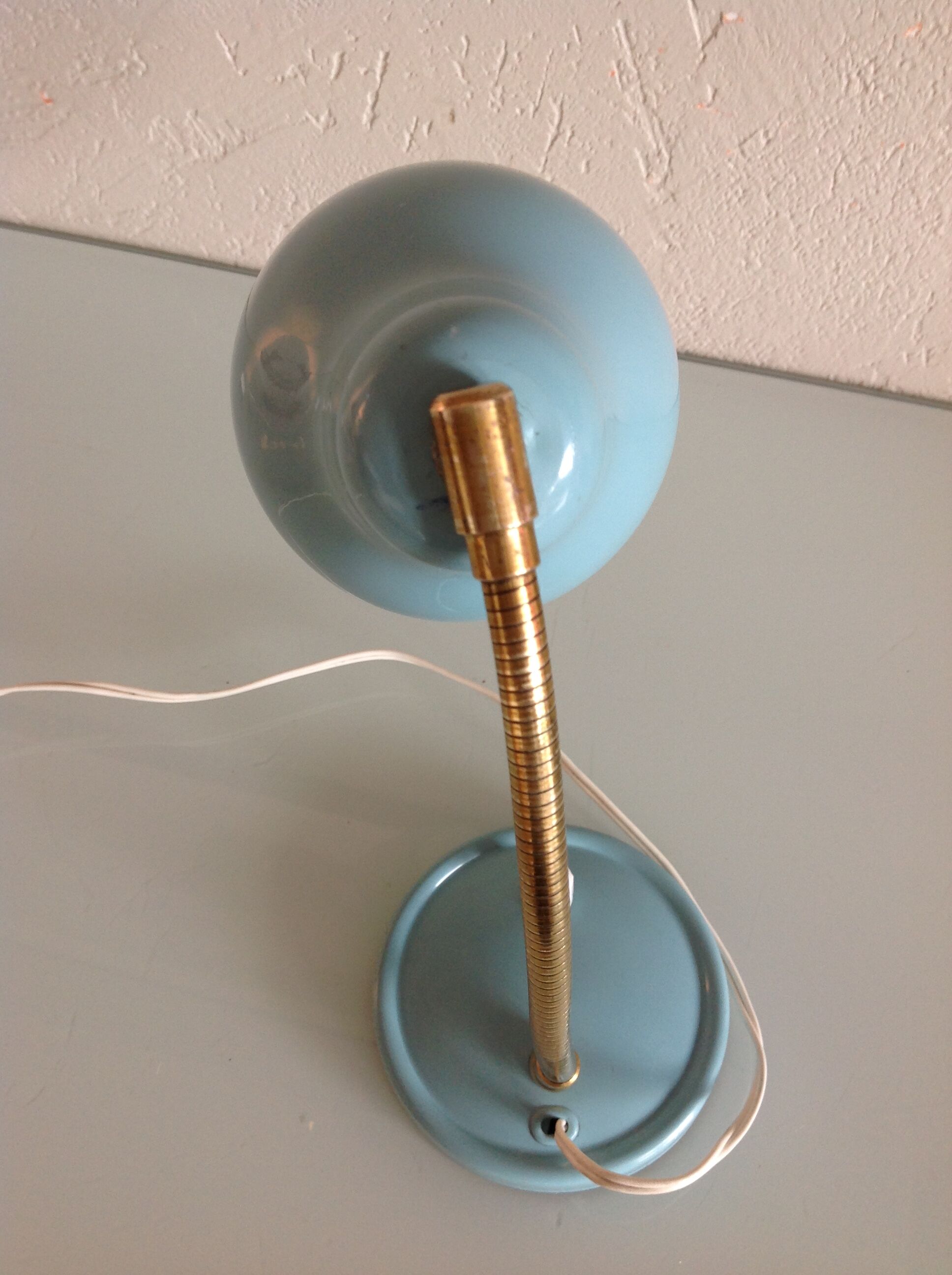 Sky blue / vintage casserole lamp 50s-60s