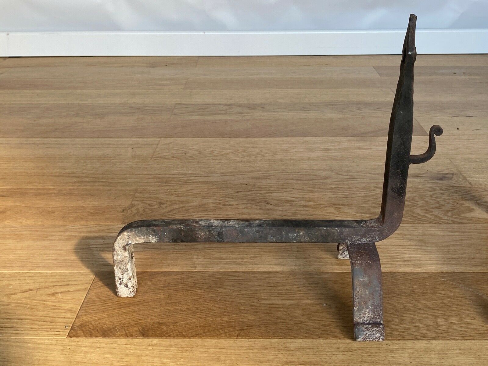 Pair of brutalist chenets 1960 accessories fireplace french work