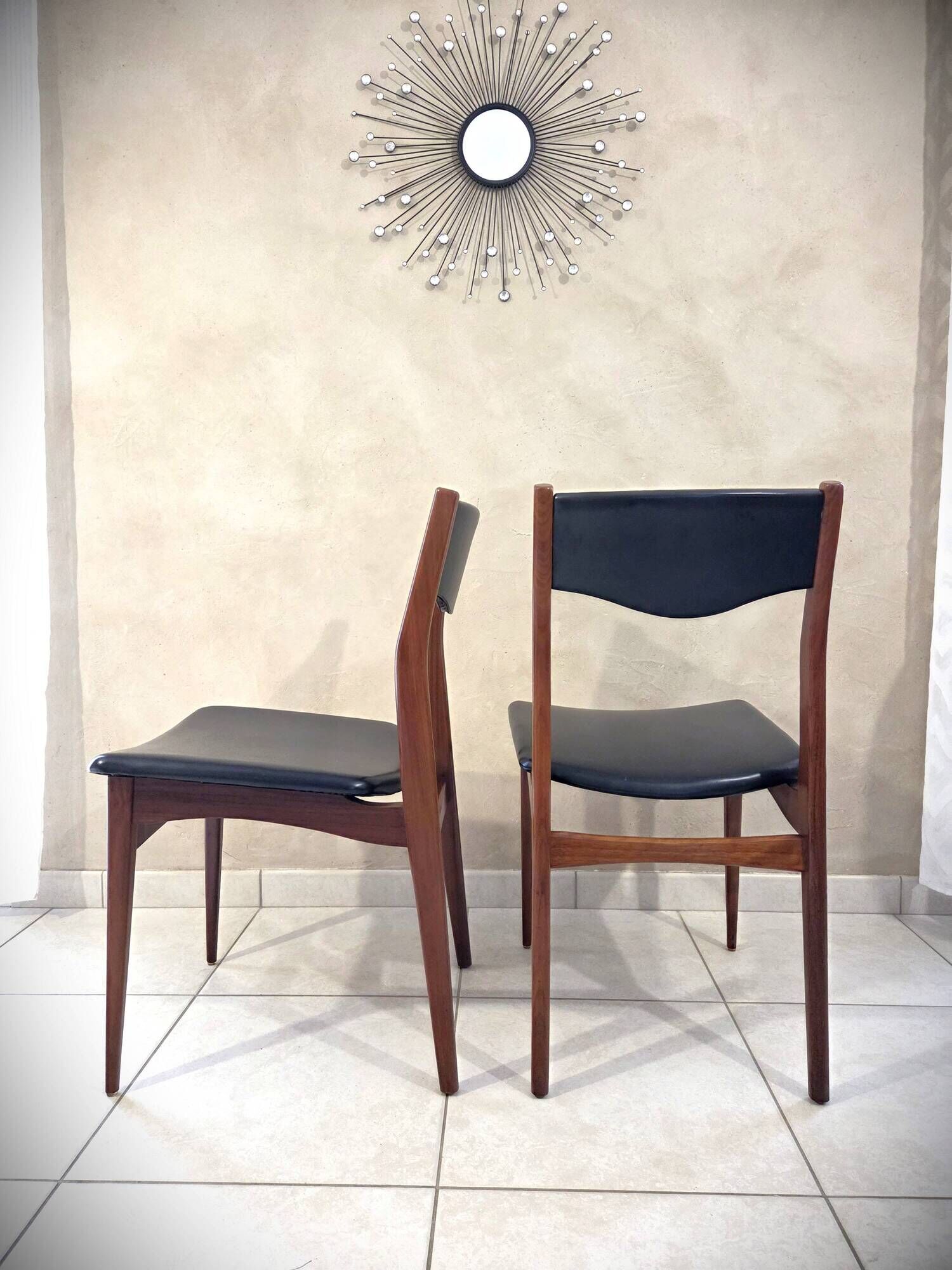 Lot de 6 chaises en teck style scandinave mid-century