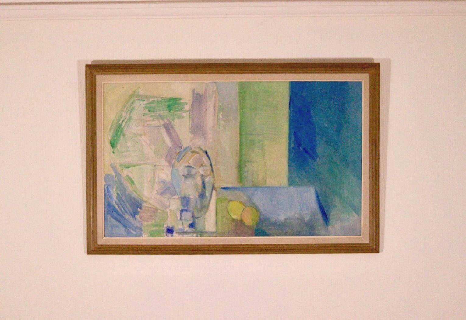 Original Swedish Oil on Canvas – “Still Life in Blue and Green”