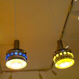 Pair of suspensions Space age around 1970 in Metal Chrome