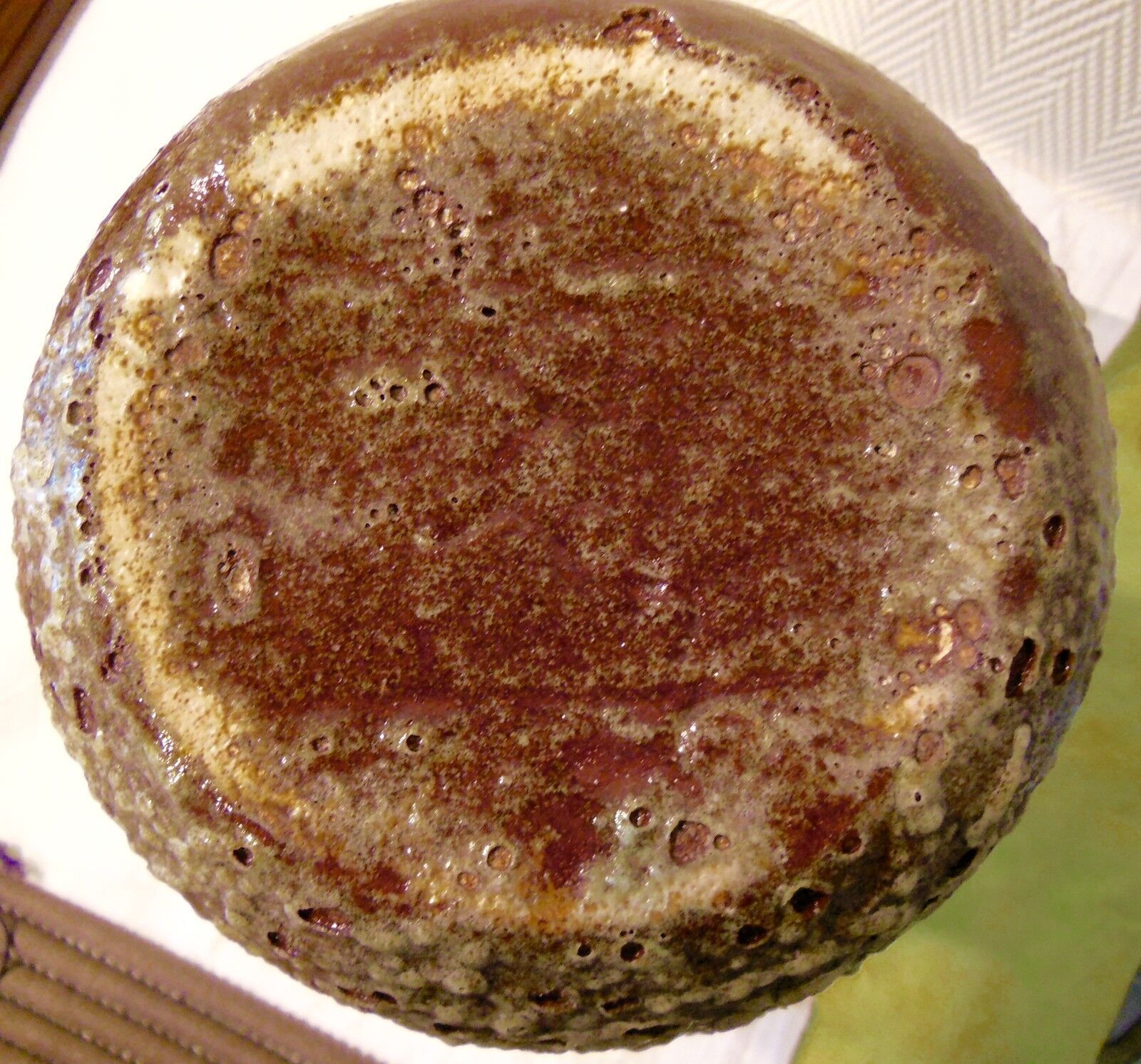 Ceramic vase of accolay, primitive abstract decor