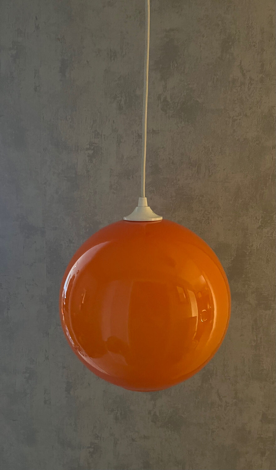 Round orange vintage opaline pendant chandelier