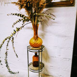 Chrome and smoked glass side table