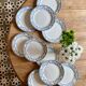Set of 10 old flat plates in iron earth, model Noisette de Sarreguemines