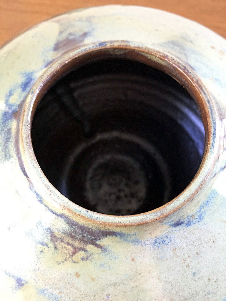 Blue ceramic pot vase