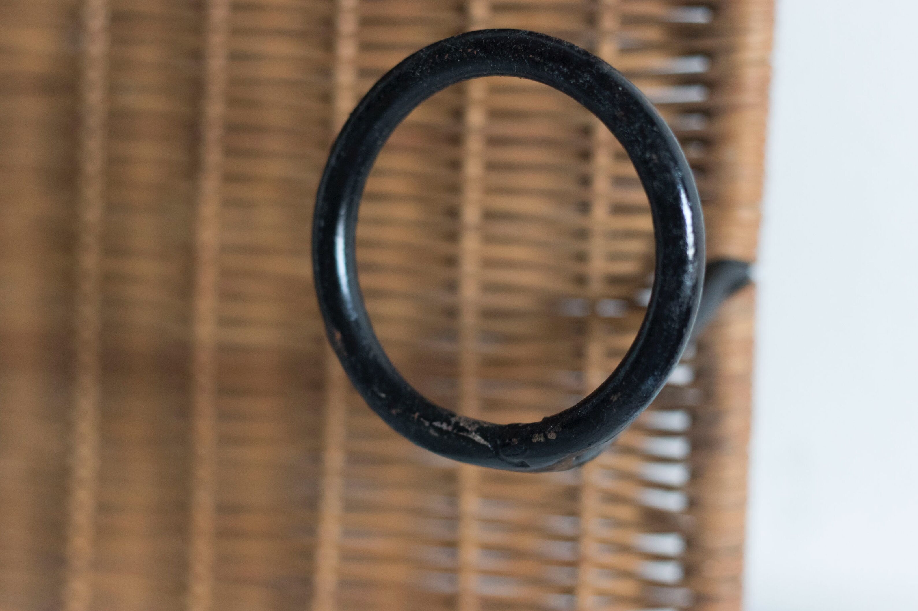 Coat rack 4 hooks in vintage rattan