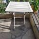 Square folding wooden garden table painted gray gray beige