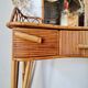 Vintage Rattan and Bamboo Hairdresser with Mirror – 1960s