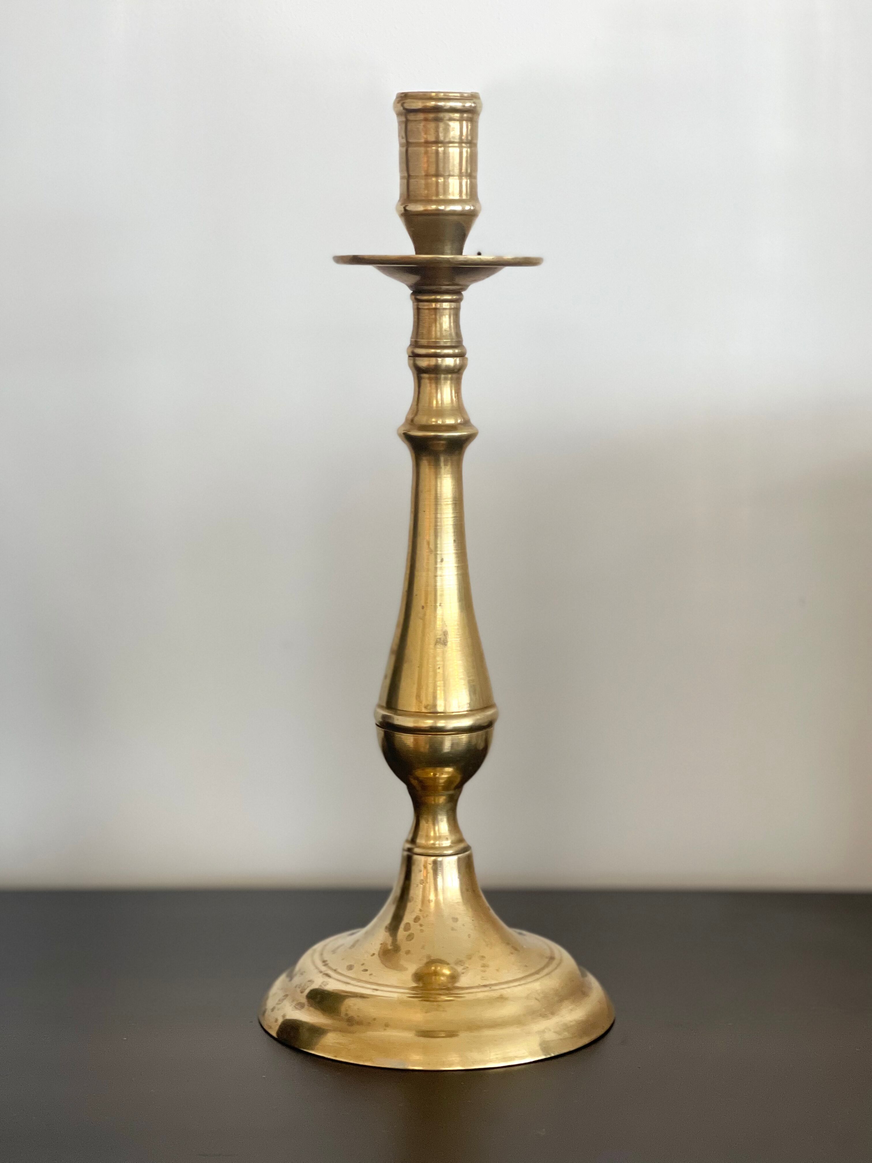 Old brass candle holder